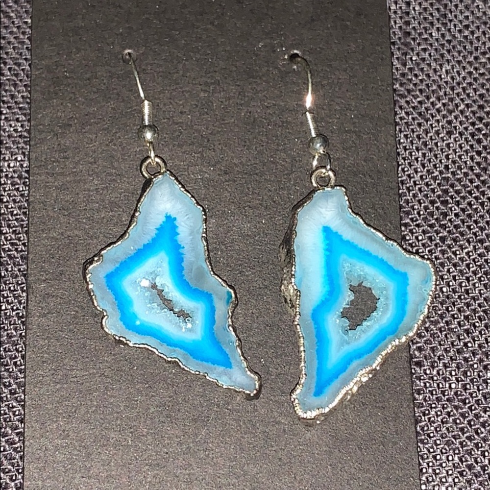 Blue Geode Earrings